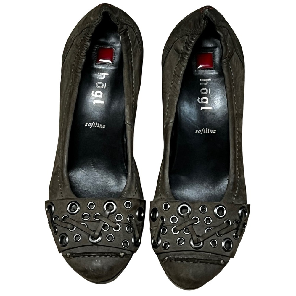 Hogl Gray Rivet Pumps
